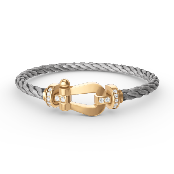 [Olivia Jewelry]FORCE LARGE HORSESHOE HALF DIAMOND BRACELET GOLD