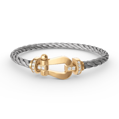 [Olivia Jewelry]FORCE LARGE HORSESHOE HALF DIAMOND BRACELET GOLD