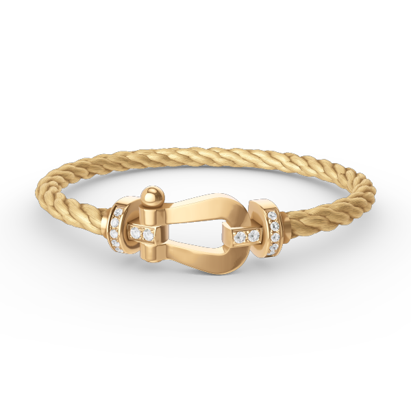 [Olivia Jewelry]FORCE LARGE HORSESHOE HALF DIAMOND BRACELET GOLD