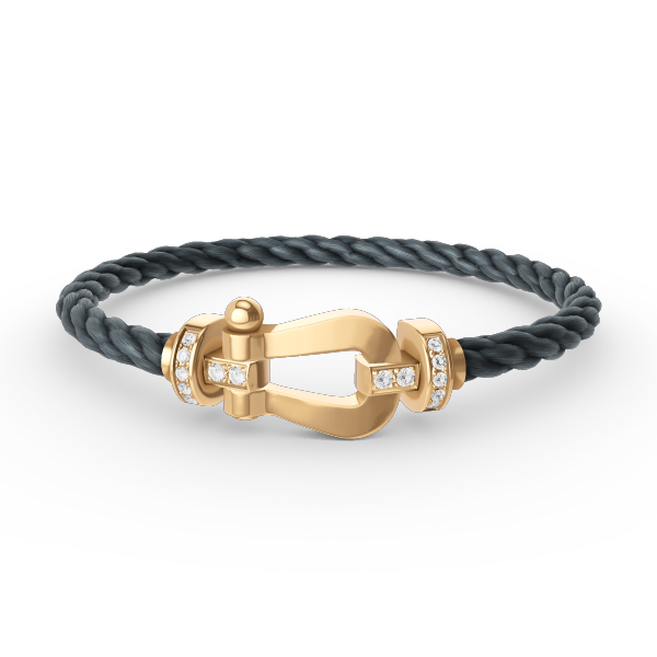 [Olivia Jewelry]FORCE LARGE HORSESHOE HALF DIAMOND BRACELET GOLD