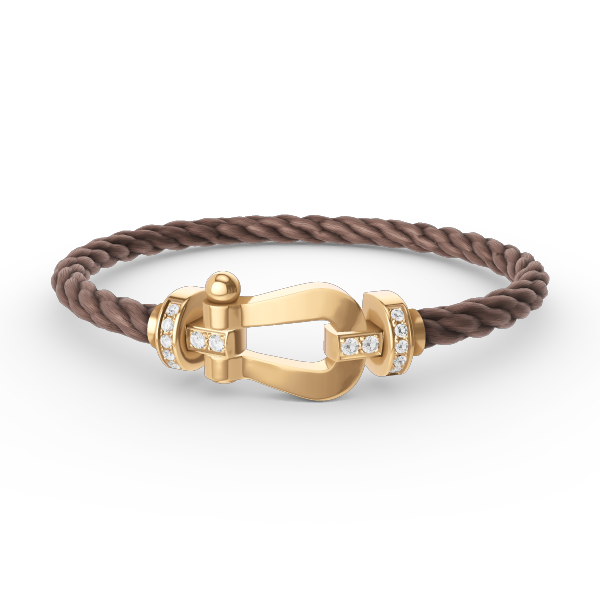 [Olivia Jewelry]FORCE LARGE HORSESHOE HALF DIAMOND BRACELET GOLD