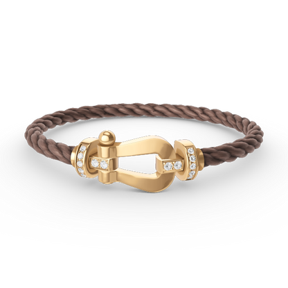 [Olivia Jewelry]FORCE LARGE HORSESHOE HALF DIAMOND BRACELET GOLD