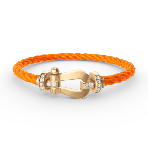[Olivia Jewelry]FORCE LARGE HORSESHOE HALF DIAMOND BRACELET GOLD