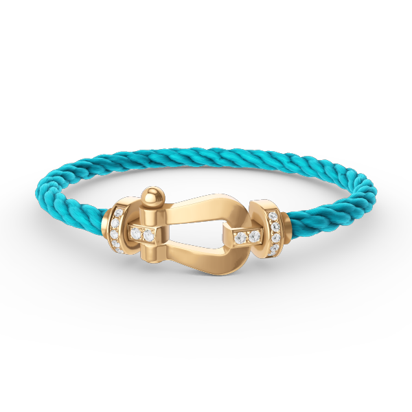 [Olivia Jewelry]FORCE LARGE HORSESHOE HALF DIAMOND BRACELET GOLD