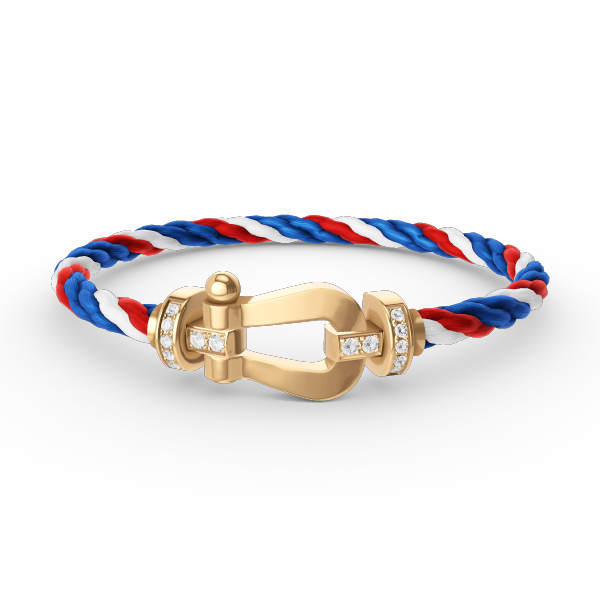 [Olivia Jewelry]FORCE LARGE HORSESHOE HALF DIAMOND BRACELET GOLD