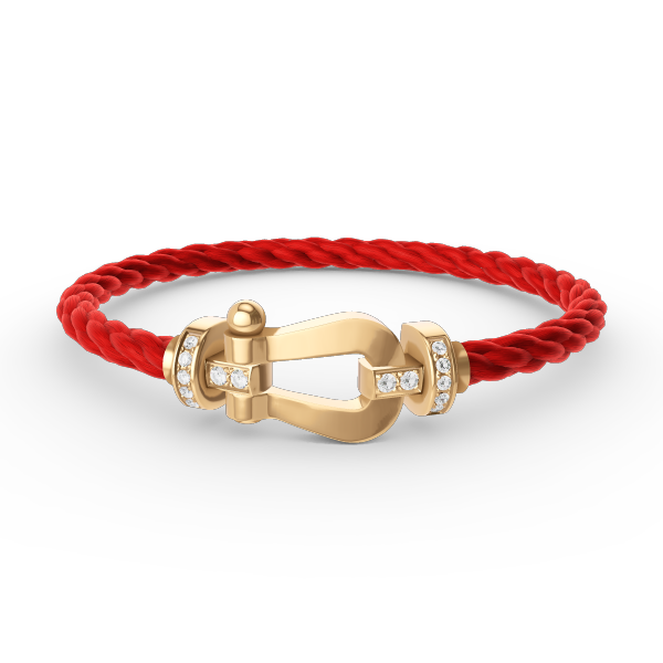 [Olivia Jewelry]FORCE LARGE HORSESHOE HALF DIAMOND BRACELET GOLD
