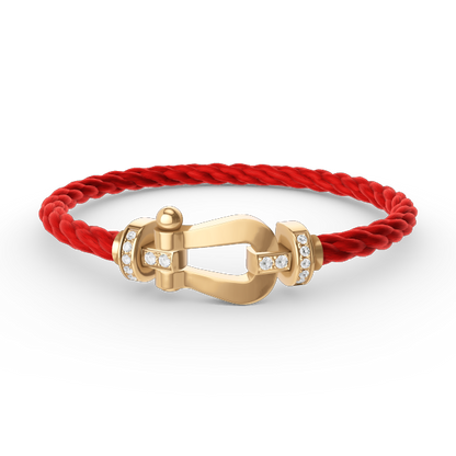 [Olivia Jewelry]FORCE LARGE HORSESHOE HALF DIAMOND BRACELET GOLD
