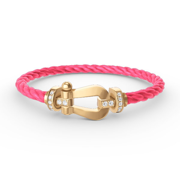 [Olivia Jewelry]FORCE LARGE HORSESHOE HALF DIAMOND BRACELET GOLD