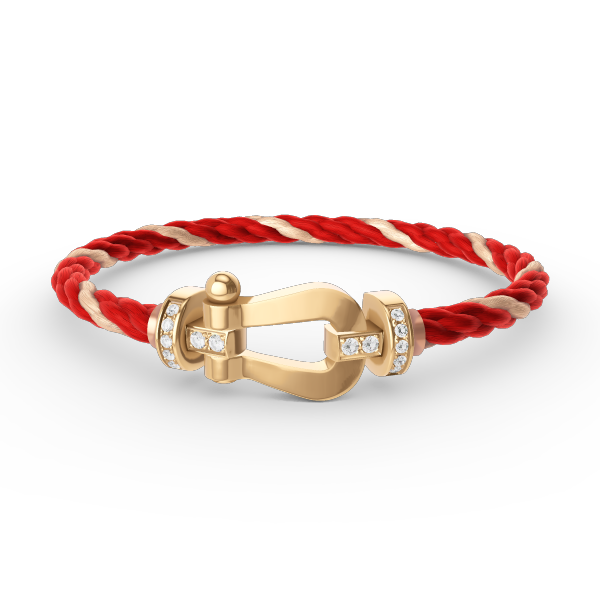 [Olivia Jewelry]FORCE LARGE HORSESHOE HALF DIAMOND BRACELET GOLD