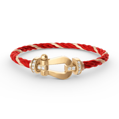 [Olivia Jewelry]FORCE LARGE HORSESHOE HALF DIAMOND BRACELET GOLD