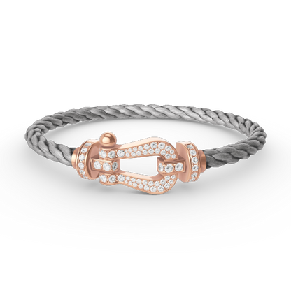 [Olivia Jewelry]FORCE LARGE HORSESHOE FULL DIAMOND BRACELET ROSE GOLD