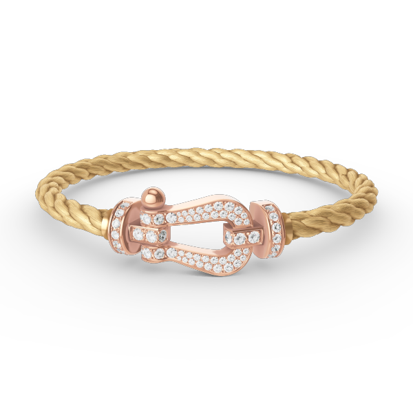 [Olivia Jewelry]FORCE LARGE HORSESHOE FULL DIAMOND BRACELET ROSE GOLD