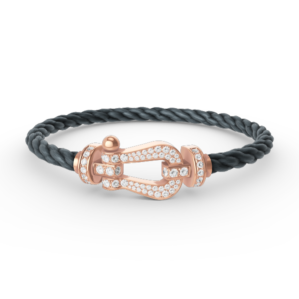 [Olivia Jewelry]FORCE LARGE HORSESHOE FULL DIAMOND BRACELET ROSE GOLD