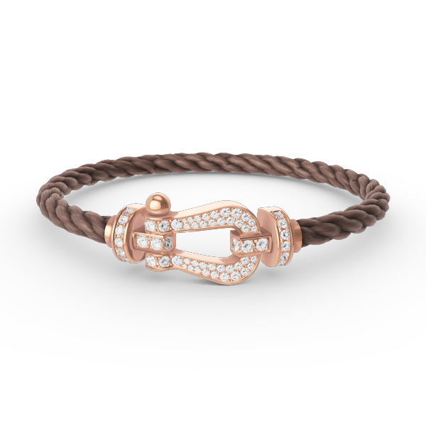 [Olivia Jewelry]FORCE LARGE HORSESHOE FULL DIAMOND BRACELET ROSE GOLD