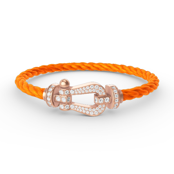 [Olivia Jewelry]FORCE LARGE HORSESHOE FULL DIAMOND BRACELET ROSE GOLD