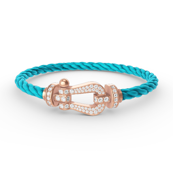 [Olivia Jewelry]FORCE LARGE HORSESHOE FULL DIAMOND BRACELET ROSE GOLD