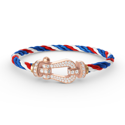 [Olivia Jewelry]FORCE LARGE HORSESHOE FULL DIAMOND BRACELET ROSE GOLD