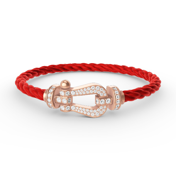 [Olivia Jewelry]FORCE LARGE HORSESHOE FULL DIAMOND BRACELET ROSE GOLD