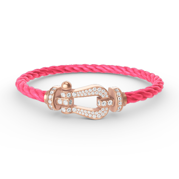 [Olivia Jewelry]FORCE LARGE HORSESHOE FULL DIAMOND BRACELET ROSE GOLD