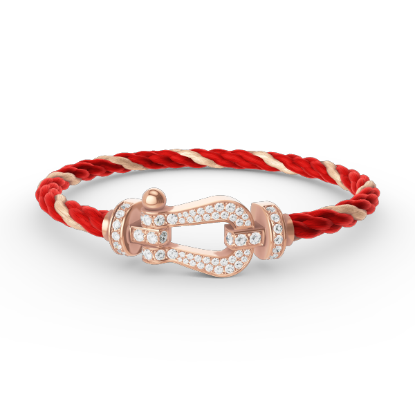[Olivia Jewelry]FORCE LARGE HORSESHOE FULL DIAMOND BRACELET ROSE GOLD