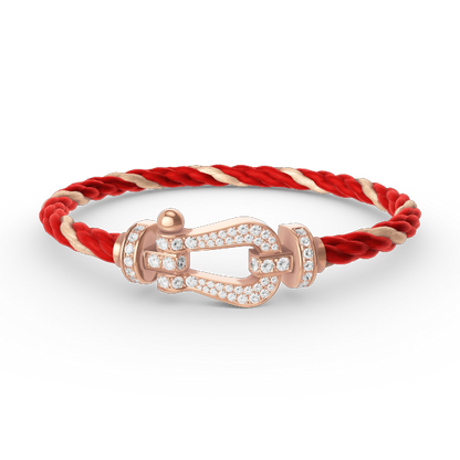 [Olivia Jewelry]FORCE LARGE HORSESHOE FULL DIAMOND BRACELET ROSE GOLD