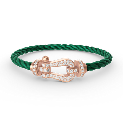 [Olivia Jewelry]FORCE LARGE HORSESHOE FULL DIAMOND BRACELET ROSE GOLD