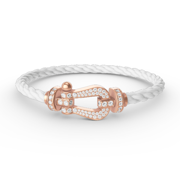 [Olivia Jewelry]FORCE LARGE HORSESHOE FULL DIAMOND BRACELET ROSE GOLD