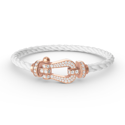 [Olivia Jewelry]FORCE LARGE HORSESHOE FULL DIAMOND BRACELET ROSE GOLD