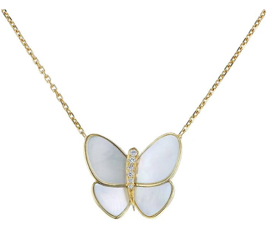 [Olivia Jewelry]BUTTERFLY GOLD MOP DIAMOND NECKLACE