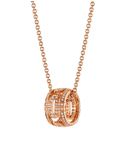 [OLIVIA]PARENTESI NECKLACE PINK GOLD DIAMOND