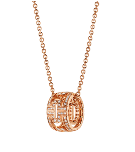 [OLIVIA]PARENTESI NECKLACE PINK GOLD DIAMOND