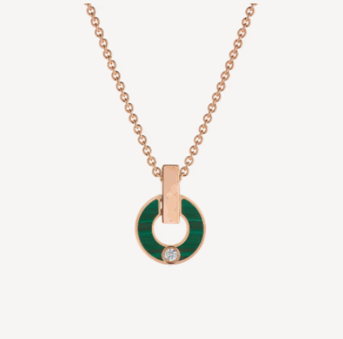 [OLIVIA]GARI NECKLACE PINK GOLD MALACHITE