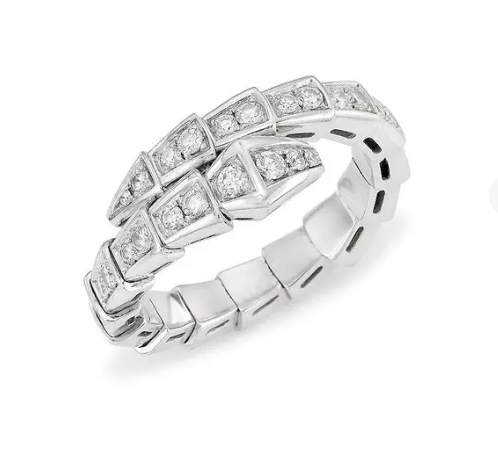 [OLIVIA]SERPENTI RING SILVER DIAMOND PAVED 4MM