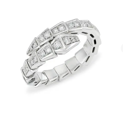 [OLIVIA]SERPENTI RING SILVER DIAMOND PAVED 4MM