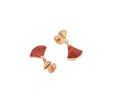 [OLIVIA]DREAM Carnelian PINK GOLD EARRINGS