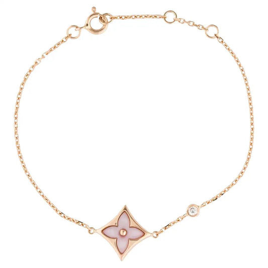 [Olivia Jewelry]STAR 1 DIAMOND PINK GOLD BRACELET