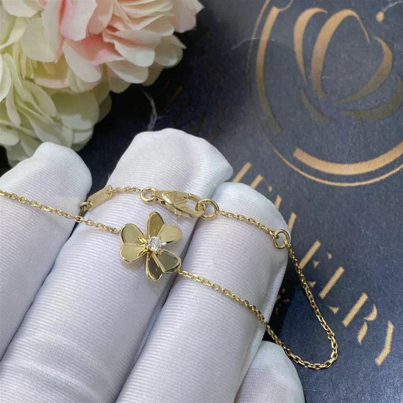 [Olivia Jewelry]FRIVOLE GOLD FLOWER PINK MALACHITE BRACELET