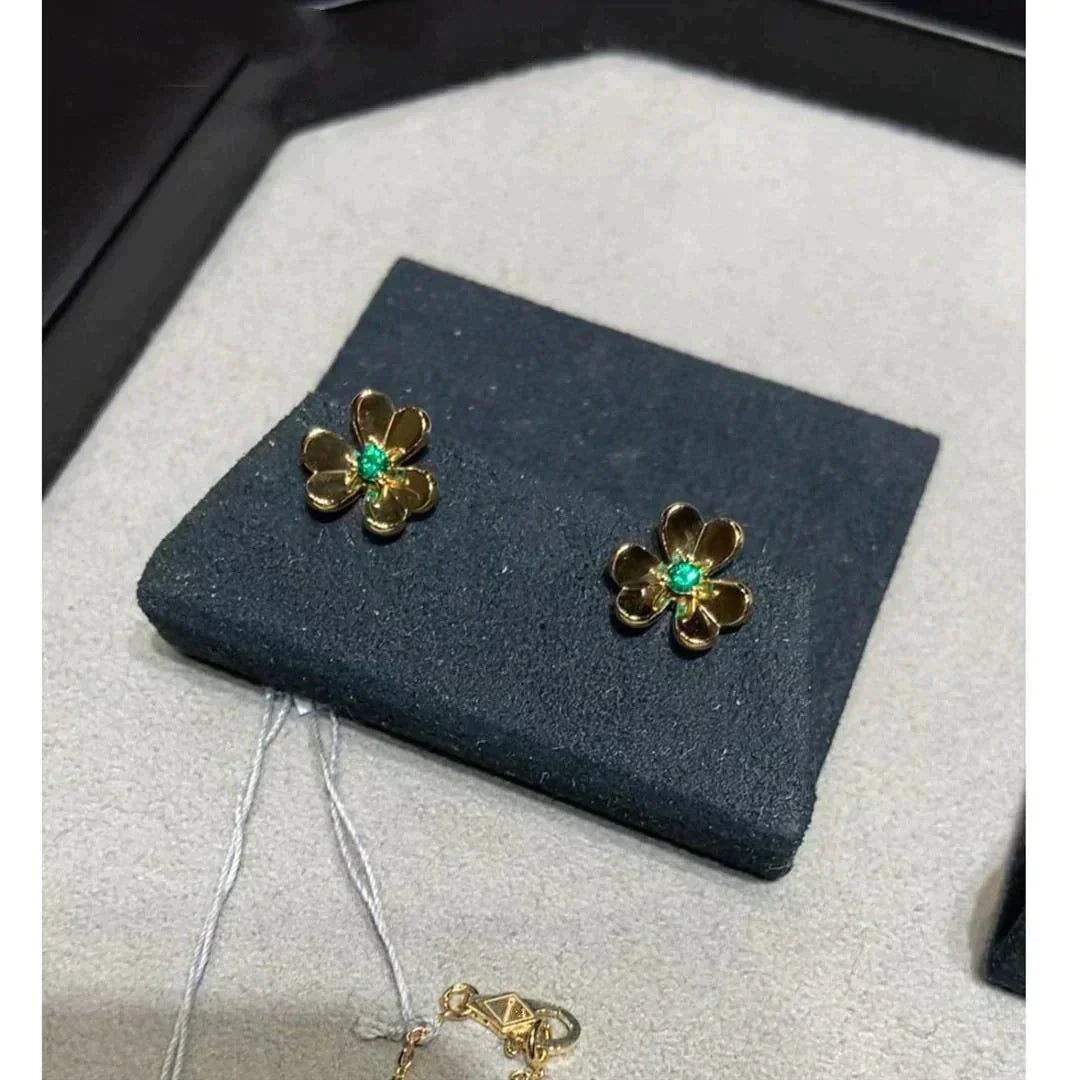 [Olivia Jewelry]FRIVOLE  FLOWER MALACHITE EARRINGS