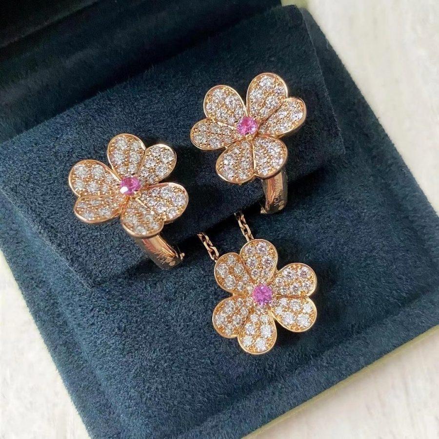 [Olivia Jewelry]FRIVOLE ROSE GOLD FLOWER DIAMOND NECKLACE