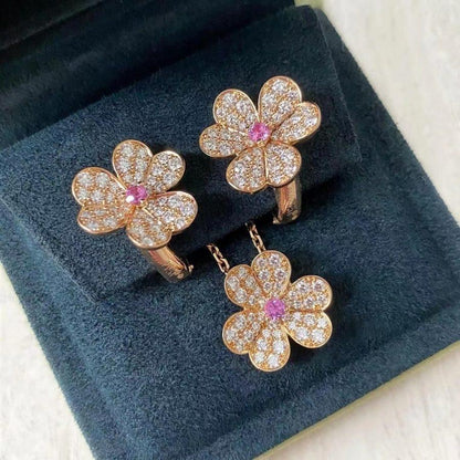 [Olivia Jewelry]FRIVOLE ROSE GOLD FLOWER DIAMOND NECKLACE