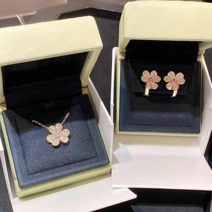 [Olivia Jewelry]FRIVOLE ROSE GOLD FLOWER DIAMOND NECKLACE