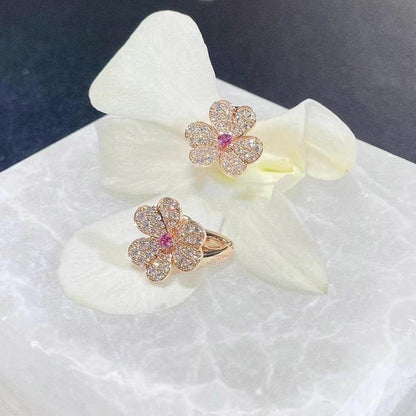 [Olivia Jewelry]FRIVOLE PINK GOLD FLOWER DIAMOND EARRINGS