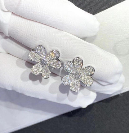 [Olivia Jewelry]FRIVOLE SILVER FLOWER DIAMOND EARRINGS