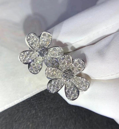 [Olivia Jewelry]FRIVOLE SILVER FLOWER DIAMOND EARRINGS