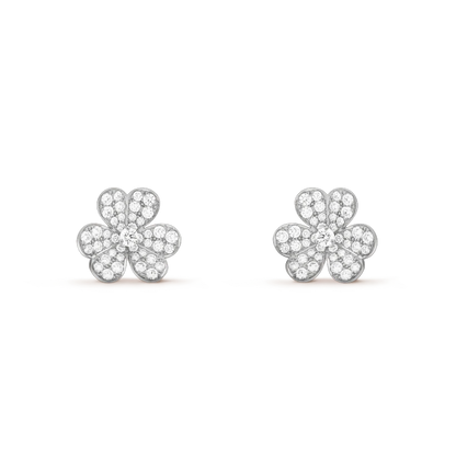 [Olivia Jewelry]FRIVOLE SILVER FLOWER DIAMOND EARRINGS