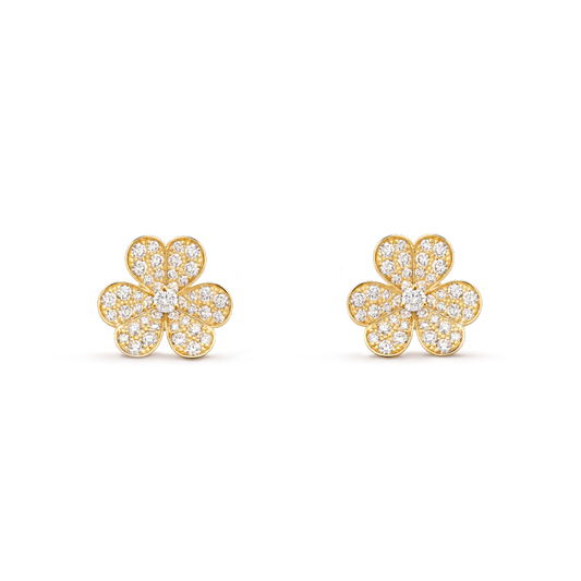 [Olivia Jewelry]FRIVOLE GOLD FLOWER DIAMOND EARRINGS
