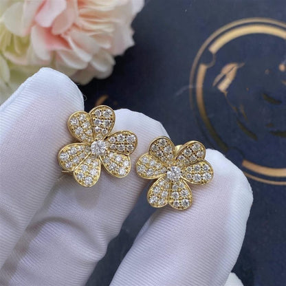 [Olivia Jewelry]FRIVOLE GOLD FLOWER DIAMOND EARRINGS
