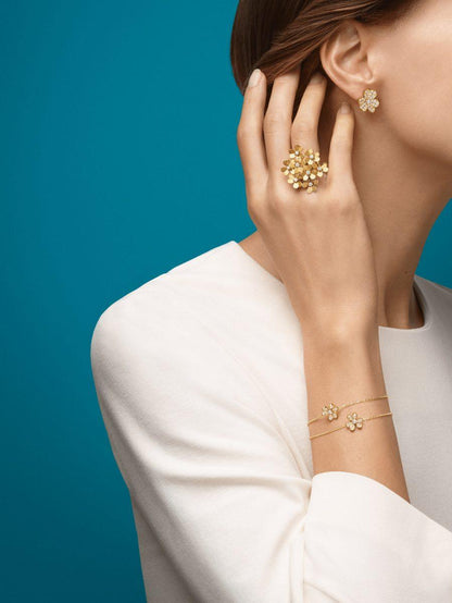 [Olivia Jewelry]FRIVOLE GOLD FLOWER DIAMOND EARRINGS