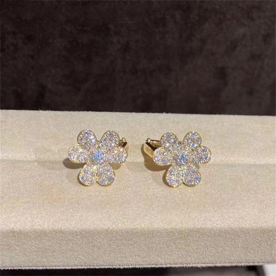 [Olivia Jewelry]FRIVOLE GOLD FLOWER DIAMOND EARRINGS