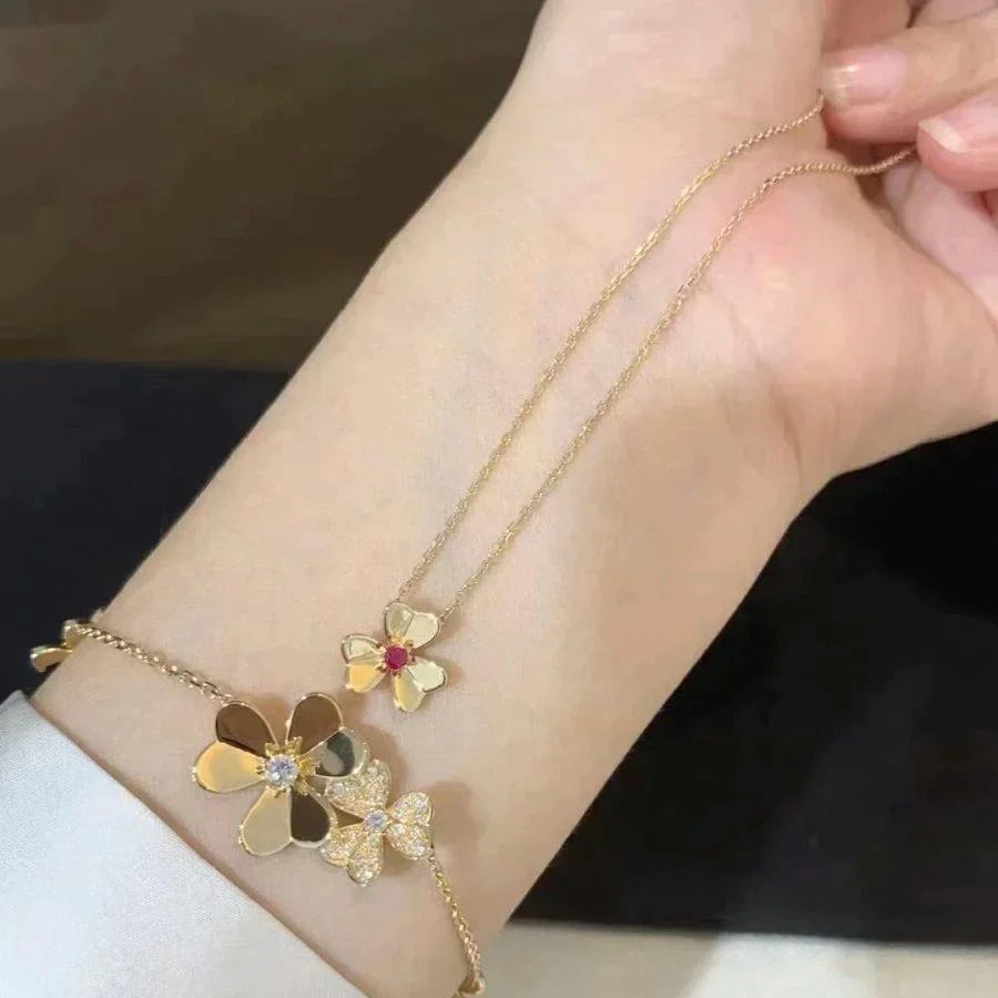 [Olivia Jewelry]FRIVOLE GOLD FLOWER NECKLACE